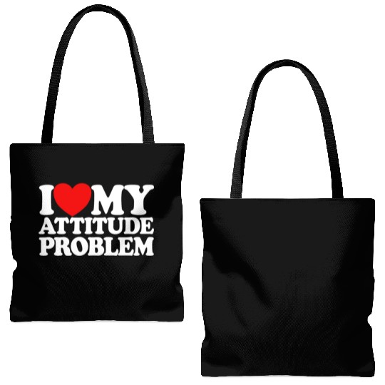 I Love My Attitude Problem Womens Attitude Problem Tote Bags (AOP)