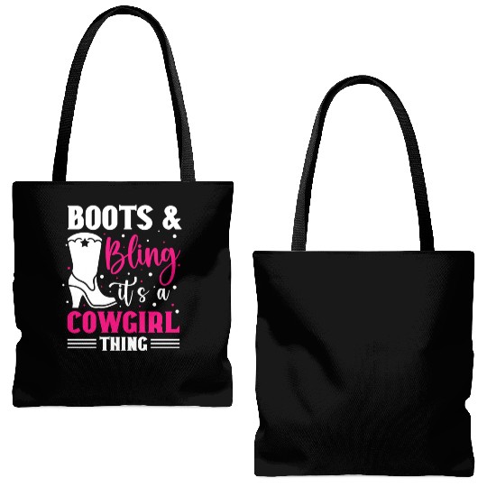 Boots And Bling It's A Cowgirl Thing Tote Bags (AOP)