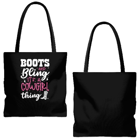 Boots And Bling It's A Cowgirl Thing Tote Bags (AOP)
