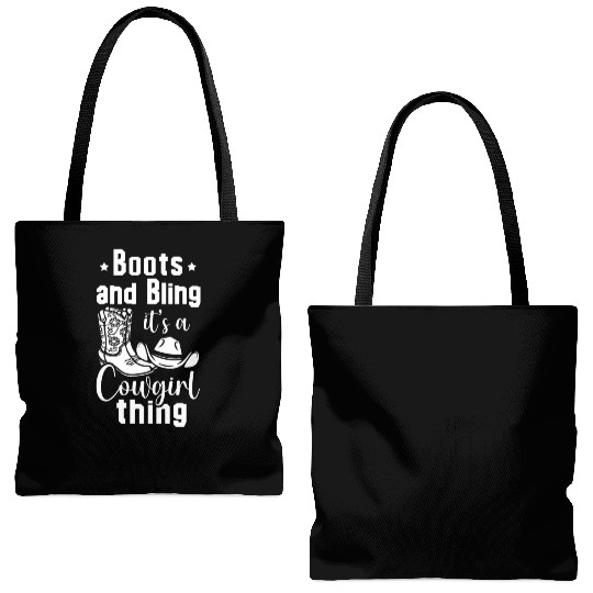 Boots And Bling It's A Cowgirl Thing Tote Bags (AOP)