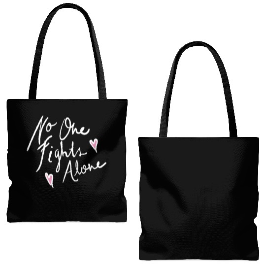 no one fights alone Tote Bags (AOP)