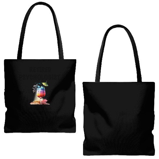 Retired Psychologist Vacation Tropical Cocktail Tote Bags (AOP)