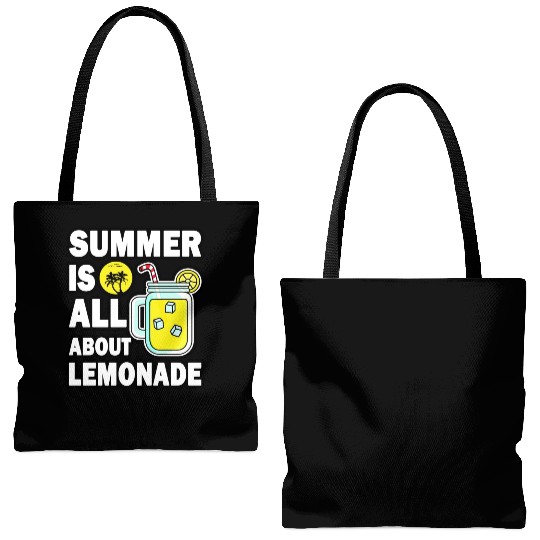 Lemonade Lover Summer Quote Tote Bags (AOP)