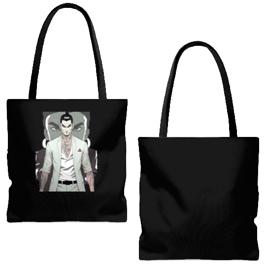 Japan Yakuza Greeny Face Tote Bags (AOP)