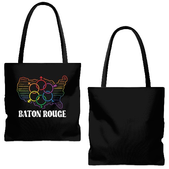 Baton Rouge Pride Month Pride Flag LGBT Community Tote Bags (AOP)