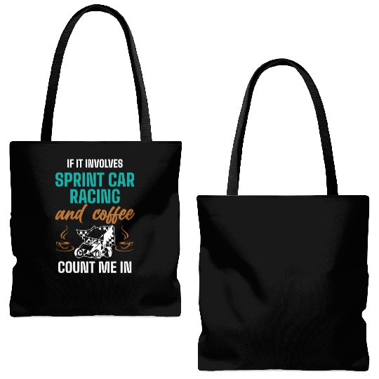 Sprint Car Racing, sprint car, dirt track racers Tote Bags (AOP)