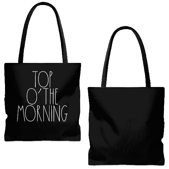 Top O' The Morning White Rae Dunn Inspired Decor Tote Bags (AOP)