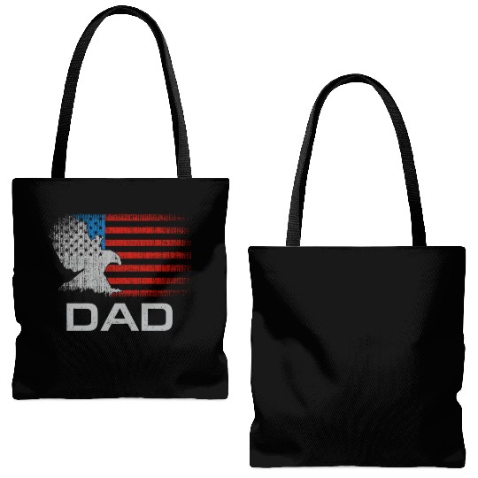 Dad US American Flag For Men Father's Day Husband Tote Bags (AOP)