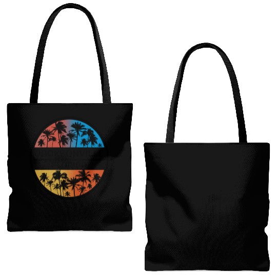Jacksonville Florida Palm Tree Stylish Vacation Tote Bags (AOP)
