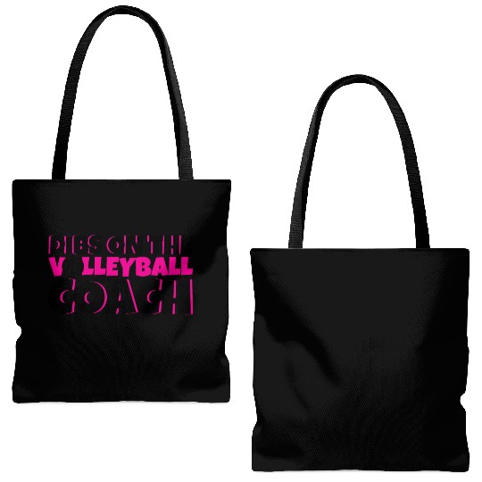 Dibs On The Volleyball Coach 4 Tote Bags (AOP)