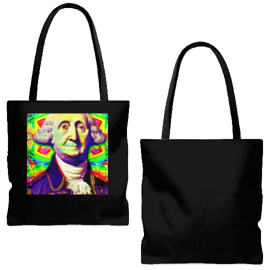 Trippy George Washington Tote Bags (AOP)