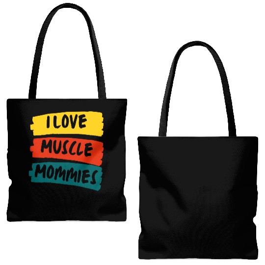 I Love Muscle Mommies Tote Bags (AOP)