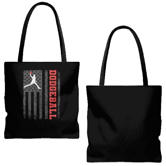 American Flag Dodgeball Player Coach Team Sports Tote Bags (AOP)