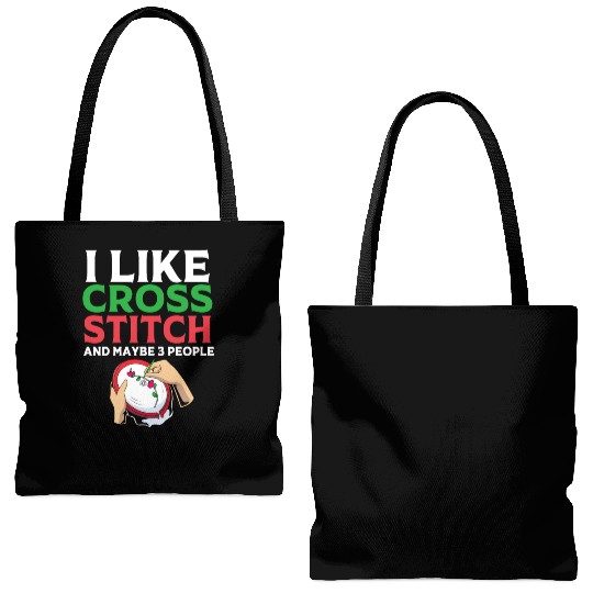 I Like Cross Stitch And Maybe 3 People Tote Bags (AOP)