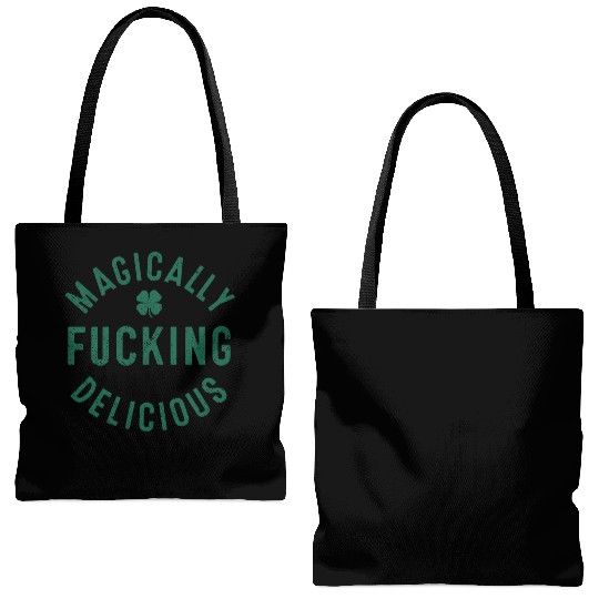 Magically Fucking Delicious, Funny Shamrock St. Pa Tote Bags (AOP)