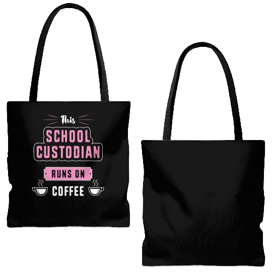 Coffee and Cleaning Janitor School Custodian Tote Bags (AOP)
