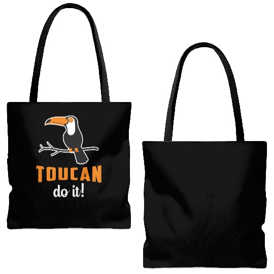 Toucan Do It Bird Watcher Watching Retro Toucans Tote Bags (AOP)