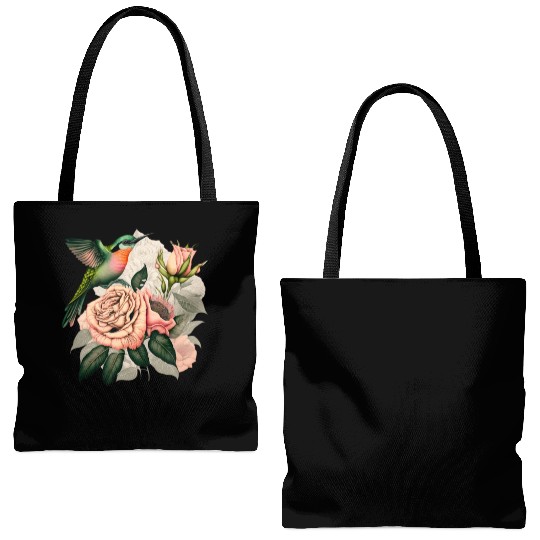 Plants Roses Flowers Tote Bags (AOP)