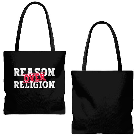 Reason Over Religion - Atheist Atheism Tote Bags (AOP)