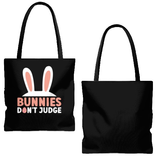Bunnies Don't Judge - Atheism Easter Tote Bags (AOP)