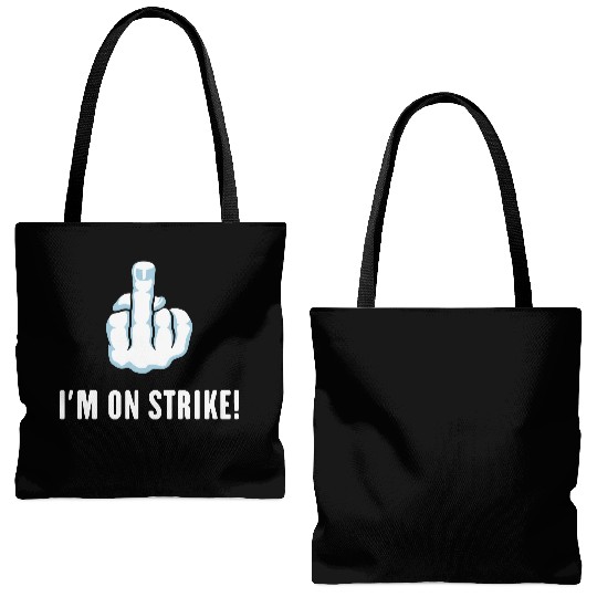 The Middle Finger – I’m On Strike! (Picket) Tote Bags (AOP)