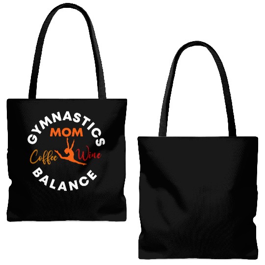 Gymnastics Mom Coffee Wine Balance fitness, gym Tote Bags (AOP)