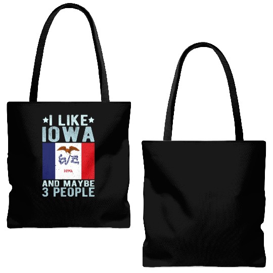 Iowa Flag US State Tote Bags (AOP)
