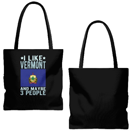 Vermont Flag US State Tote Bags (AOP)