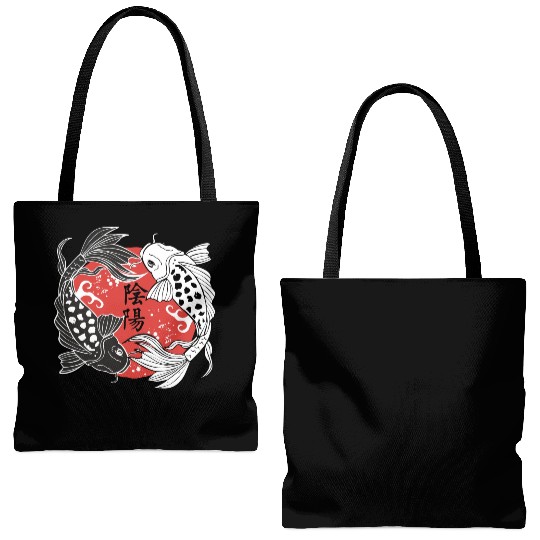 Koi Fish Yin and Yang Koi Fish Lover Gift Tote Bags (AOP)