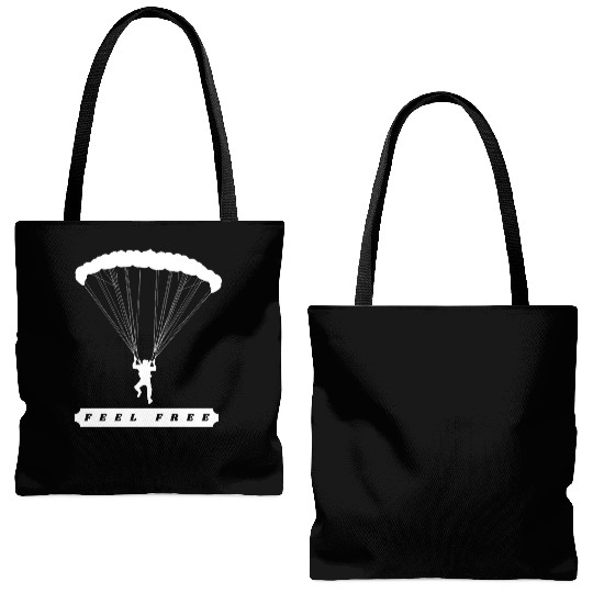Feel free parachute, Cross Country Pilots Tote Bags (AOP)