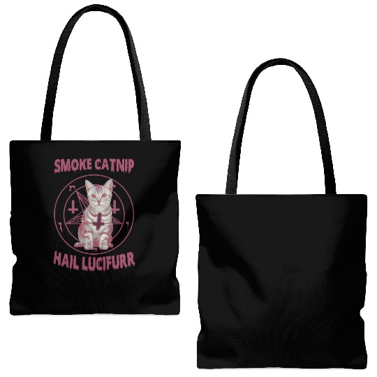 Smoke Catnip Hail Lucifurr Tote Bags (AOP)