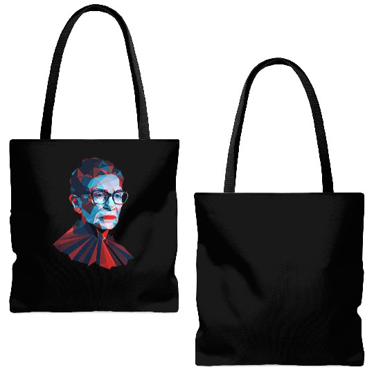Ruth Bader Ginsburg low polygon design red blue Tote Bags (AOP)