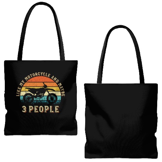 I Like My Motorcycle And Maybe 3 People Tote Bags (AOP)