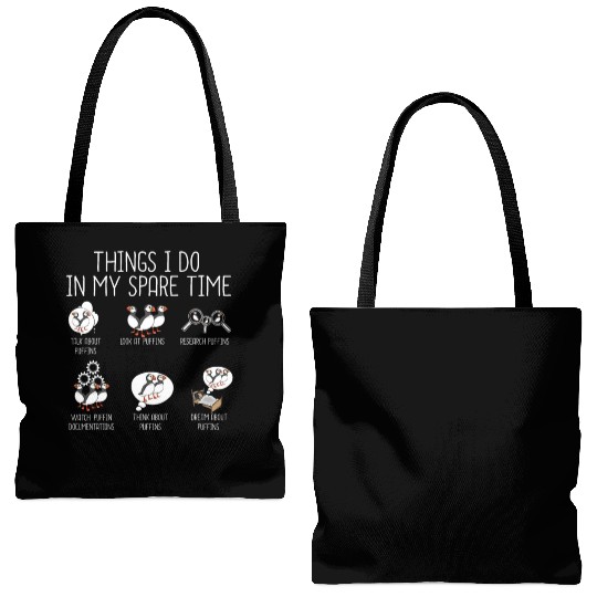 Funny Atlantic Puffin Bird Lover Women Puffin Tote Bags (AOP)
