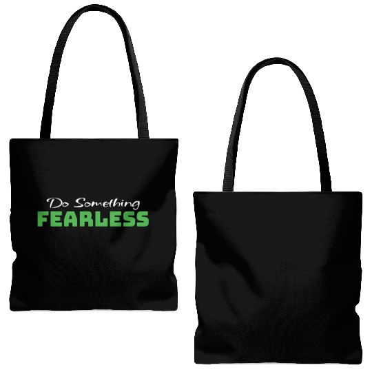 Do Something Fearless Green Tote Bags (AOP)