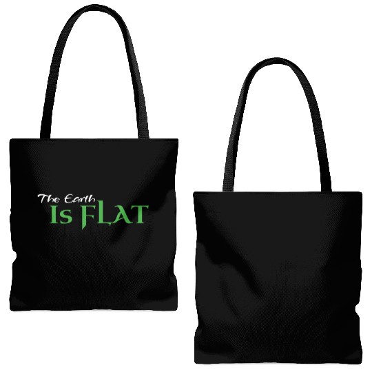 Flat Earth Green Tote Bags (AOP)