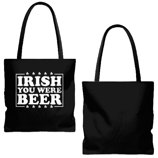 Irish You Were Beer St. Patrick's Day Irish Beerme Tote Bags (AOP)