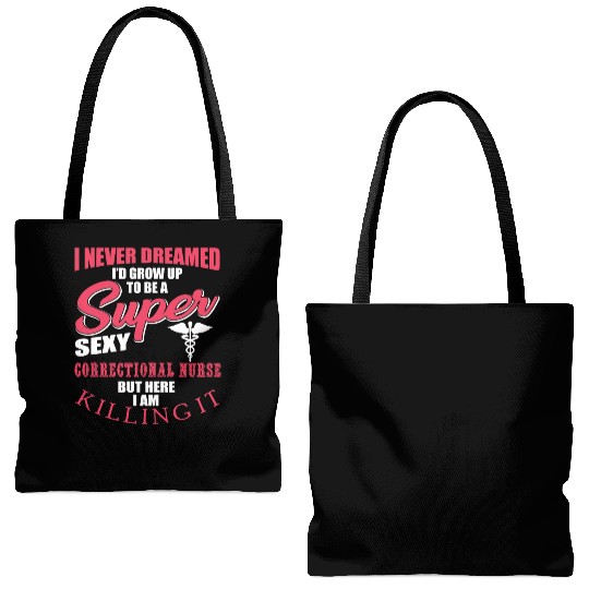 Funny Correctional Nurse Outfit Tote Bags (AOP)
