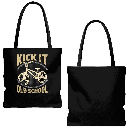 BMX Racing Kick It Old School Cycling BMX Rider Tote Bags (AOP)