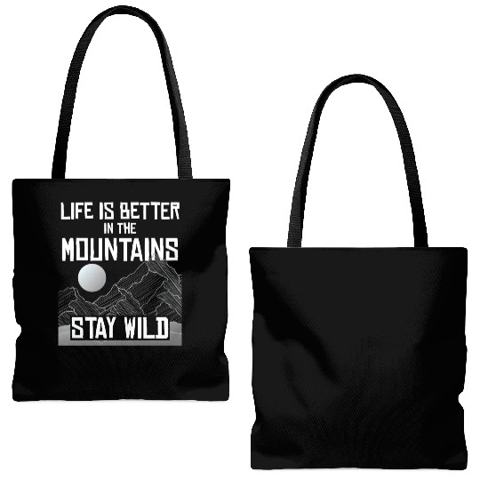 Hiking, mountaineering - life in the mountains Tote Bags (AOP)
