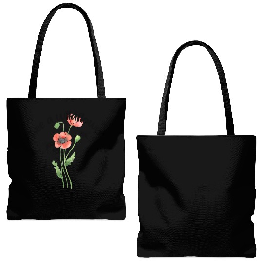 Bee a wildflower, poppies Tote Bags (AOP)