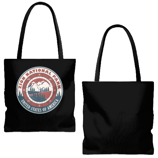 Zion National Park United States Vintage Hiking Tote Bags (AOP)