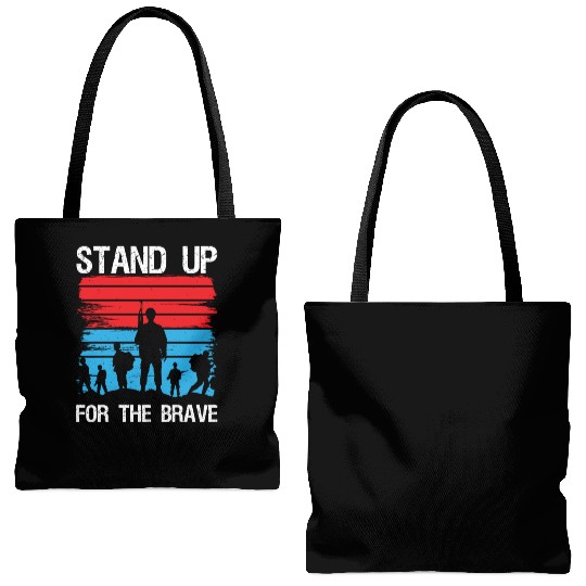 Soldier stand up for brave military army veteran Tote Bags (AOP)
