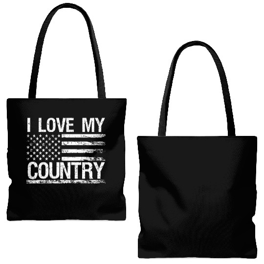 Soldier i love my country military army veteran Tote Bags (AOP)
