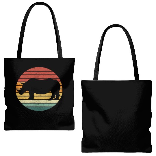 Rhino Lover - Vintage Sunset Rhinoceros Tote Bags (AOP)