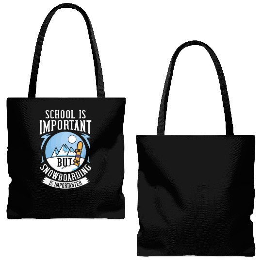Snowboarding Mountain Funny Freestyle Snowboard Tote Bags (AOP)