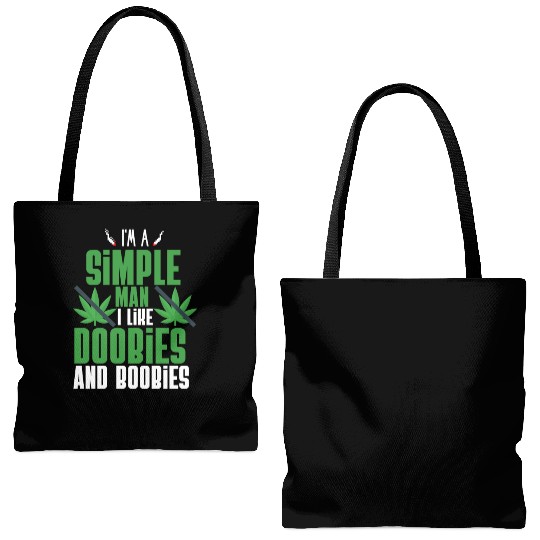 I'm A Simple Man I Like Doobies And Boobies Tote Bags (AOP)