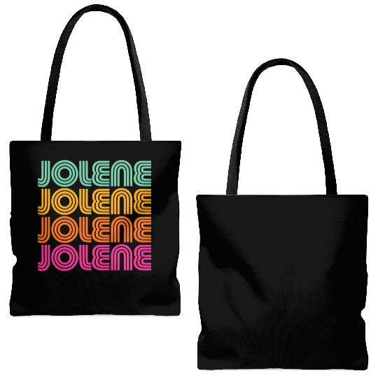 Jolene Retro Vintage 70s 80s Rainbow Pink Song Sun Tote Bags (AOP)