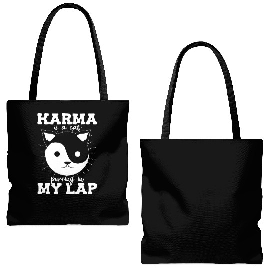 Karma is a Cat Purring in My Lap Witchcraft Tarot Tote Bags (AOP)