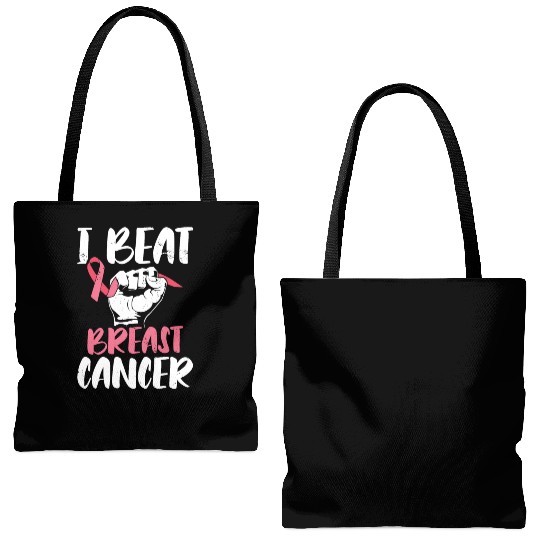 I Beat Breast Cancer Survivor Breast Cancer Tote Bags (AOP)